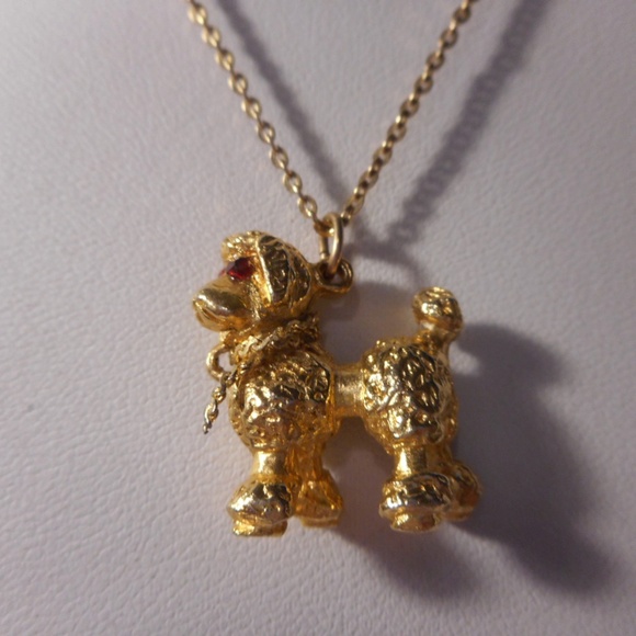 gold poodle necklace